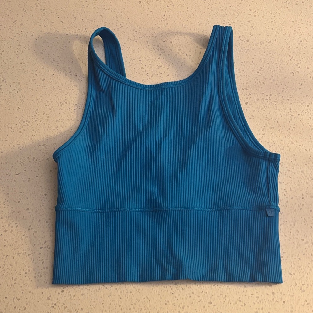 Blue Ribbed Tank Top